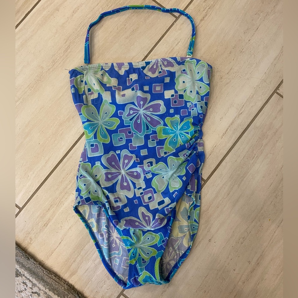 Sessa Vintage Retro Floral One Piece Swimsuit Sz 8